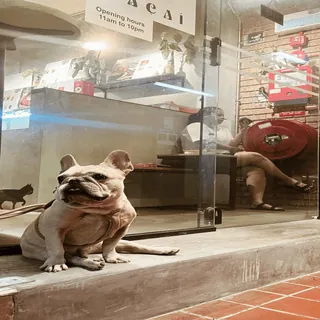 A regular waiting outside the shopfront on Hougang Street 21