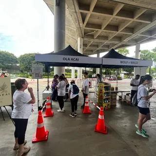 Our tent set up trackside at an outdoor run